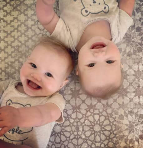 Annabelle Page with her twin sister Evie.